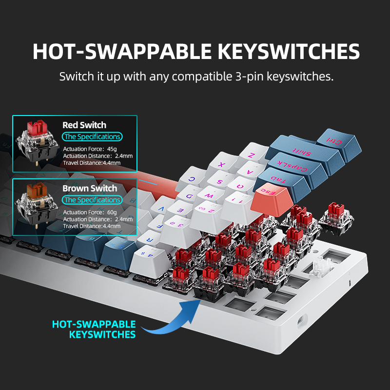 K500-B61 Мини-механическая кла – обзор и цена Gaming Keyboard Hot Swappable